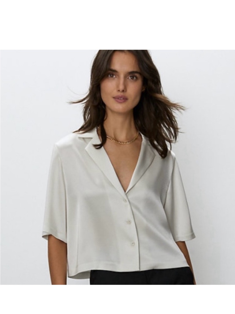 Babaton Short-Sleeve Button Front Women's Top